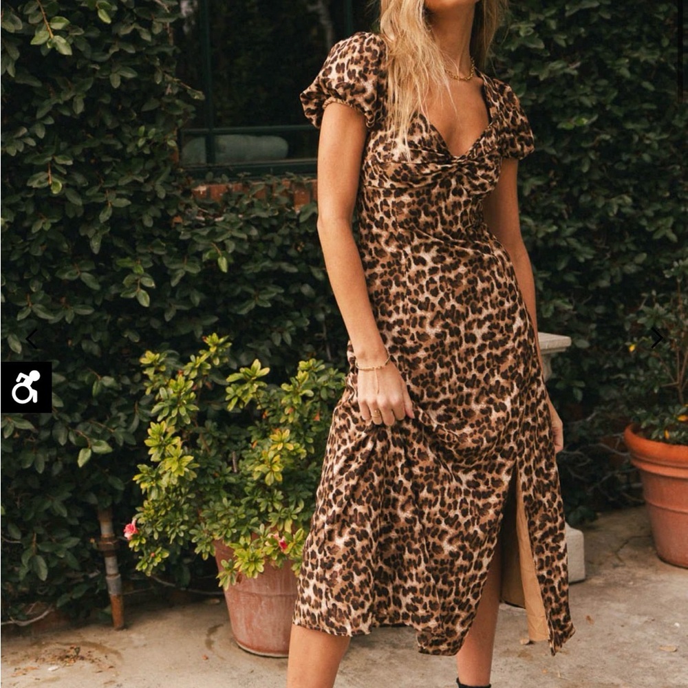 Bhome Leopard Print Midi Dress